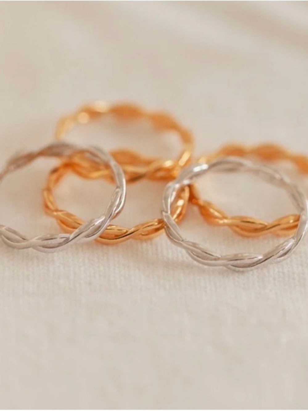 Twisted Band Braided Sterling Silver Ring